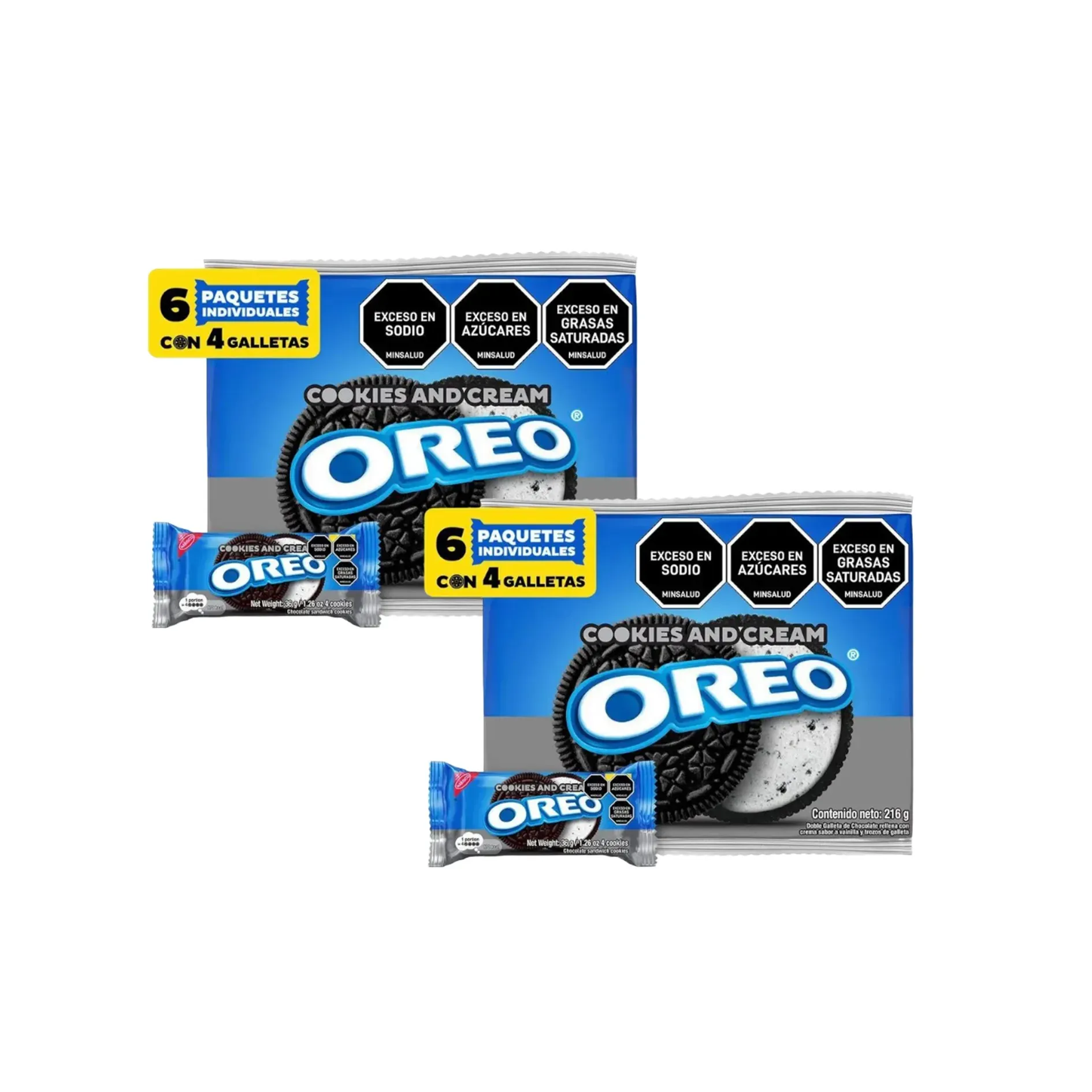 Galletas Oreo Cookies & Cream 2 Paq X6 Uds.