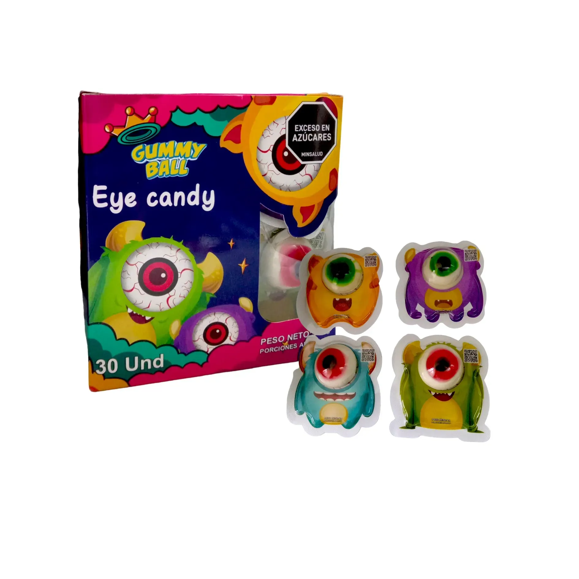 Dulces Gomitas Gummy Ball Ojos Ojitos Monstruos X60und