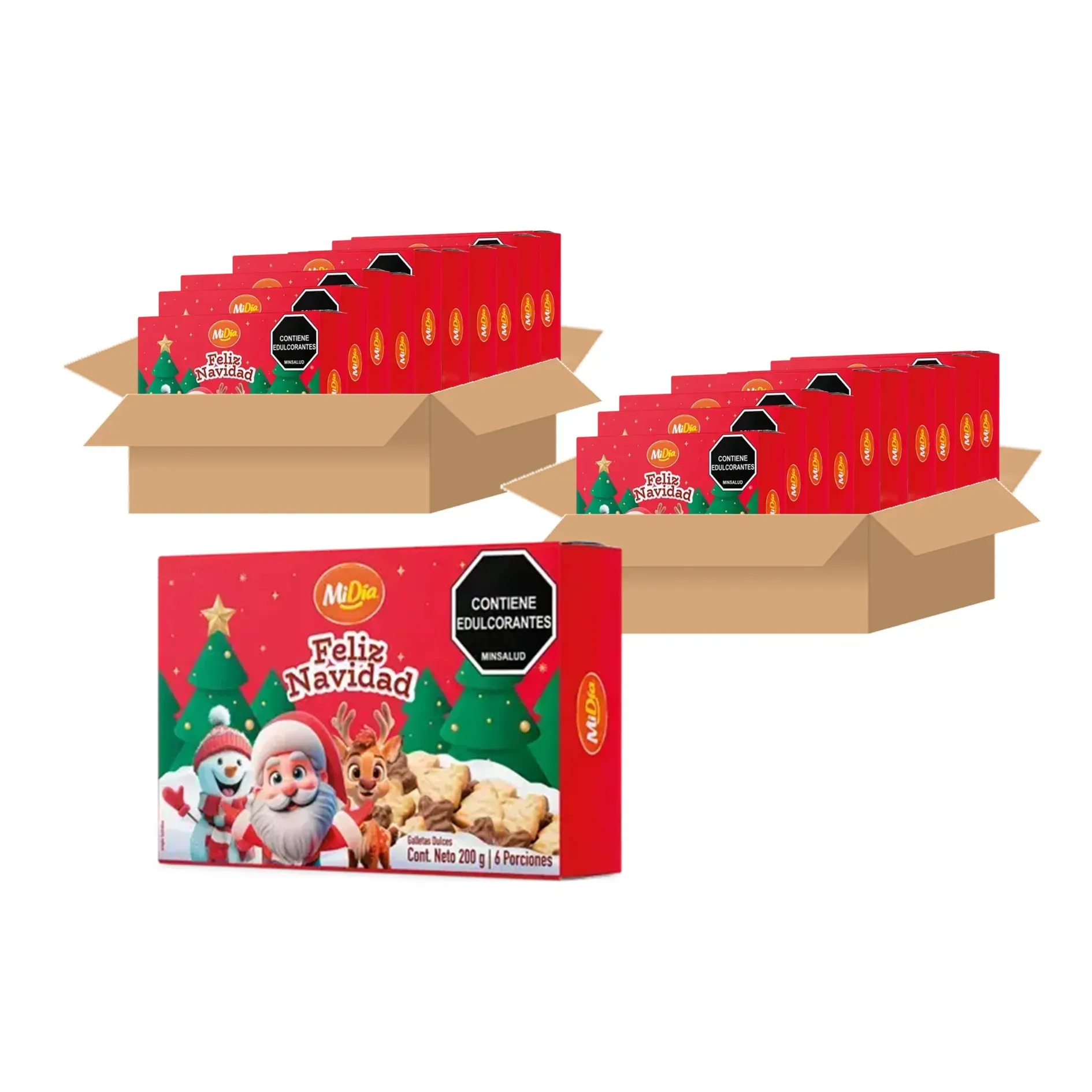 Galletas Dulce Feliz Navidad Mi Día 200g X 24 Uds