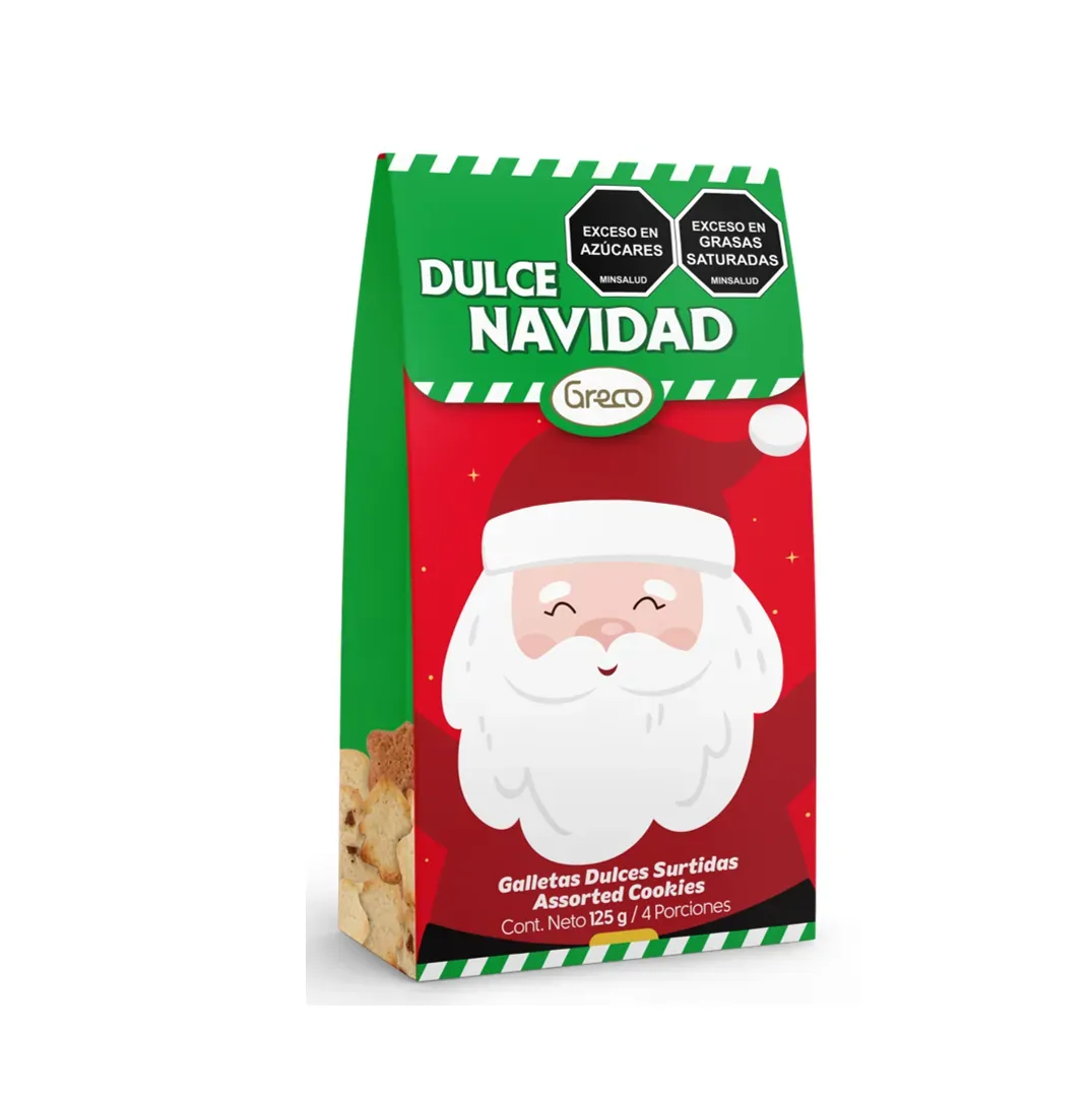 Galletas Navideñas Greco Estuche Dulce Navidad 125 G X 12 U