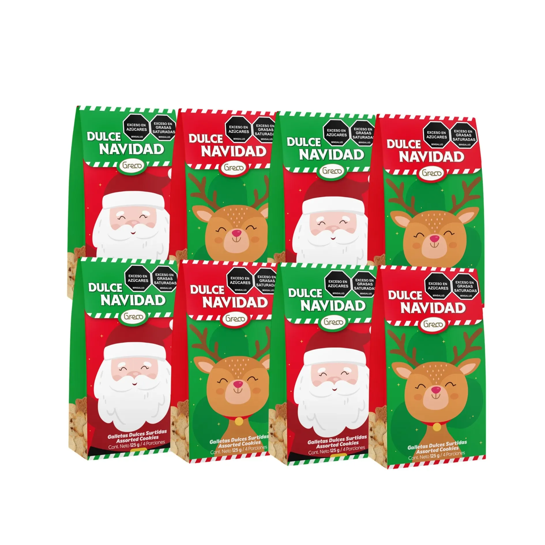 Galletas Navideñas Greco Estuche Dulce Navidad 125 G X 8 U