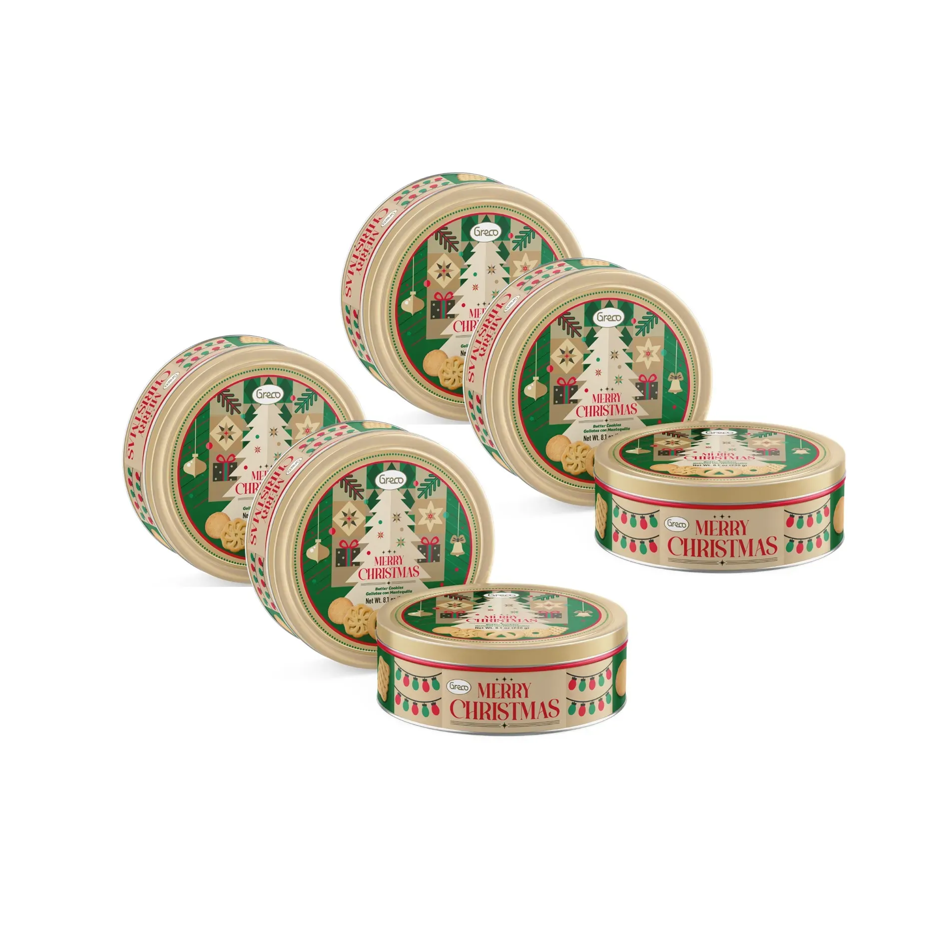 Galletas Navideñas Greco Merry Christmas 230 Gr Caja X 6 U