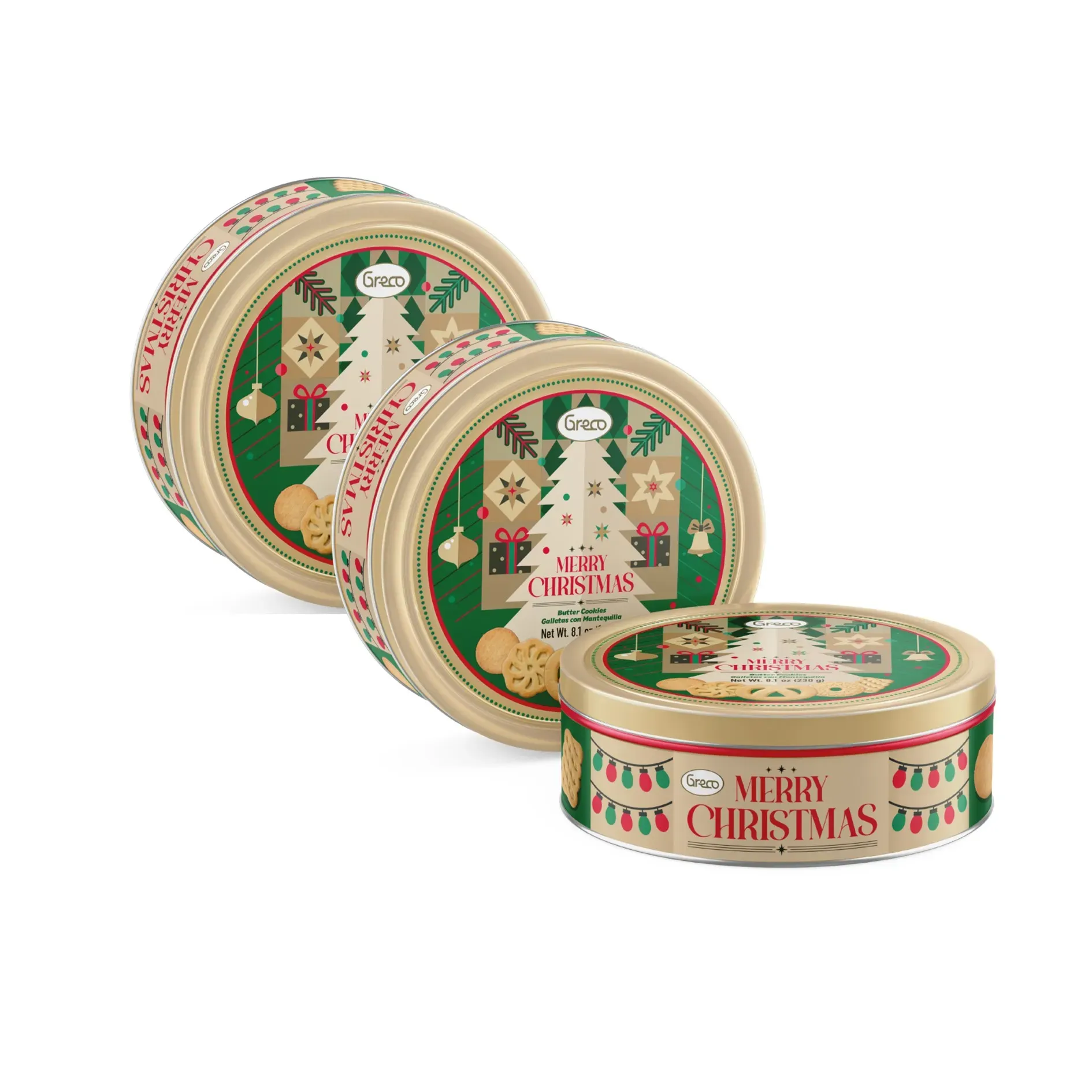 Galletas Navideñas Greco Merry Christmas 230 Gr Caja X 3 U