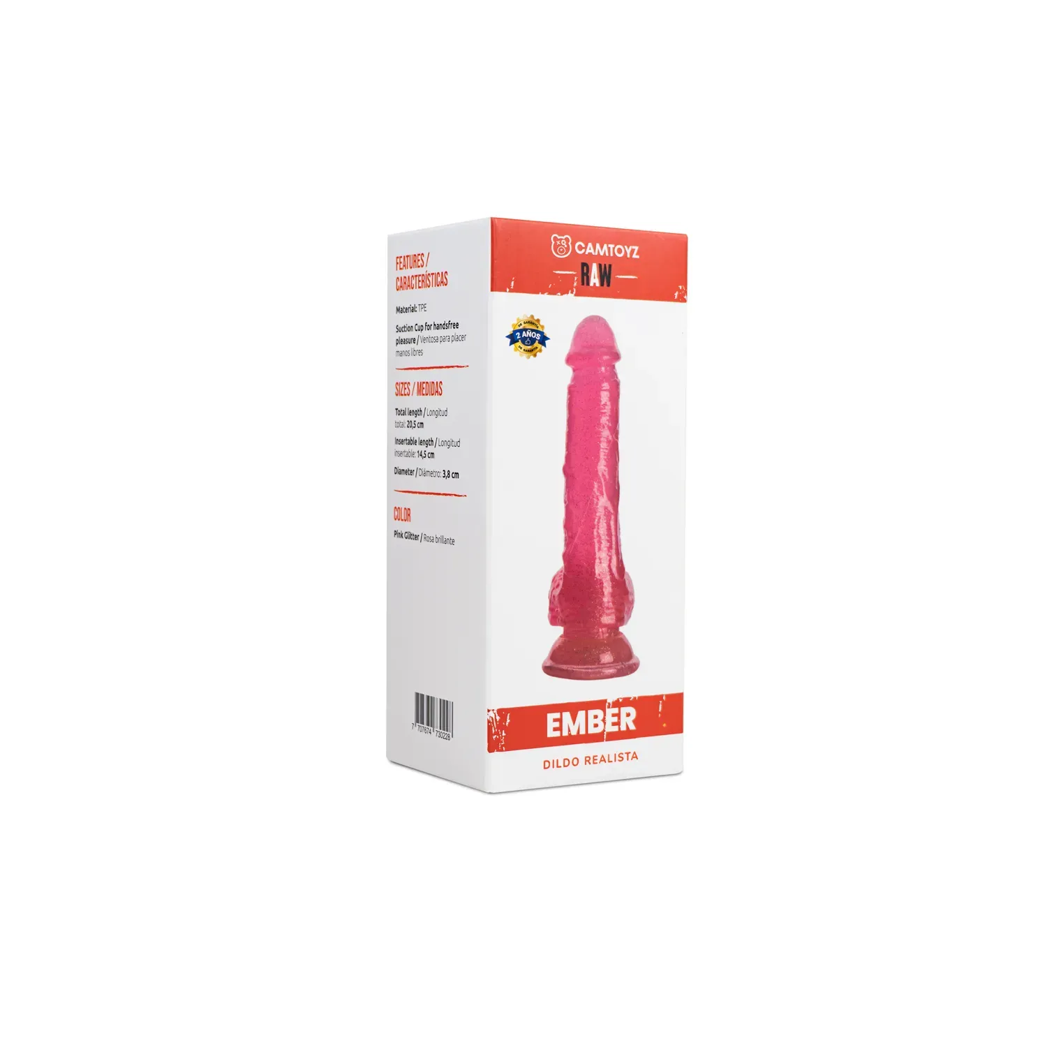 Dildo Realista Ember Rosado 20.5 cm CAMTOYZ