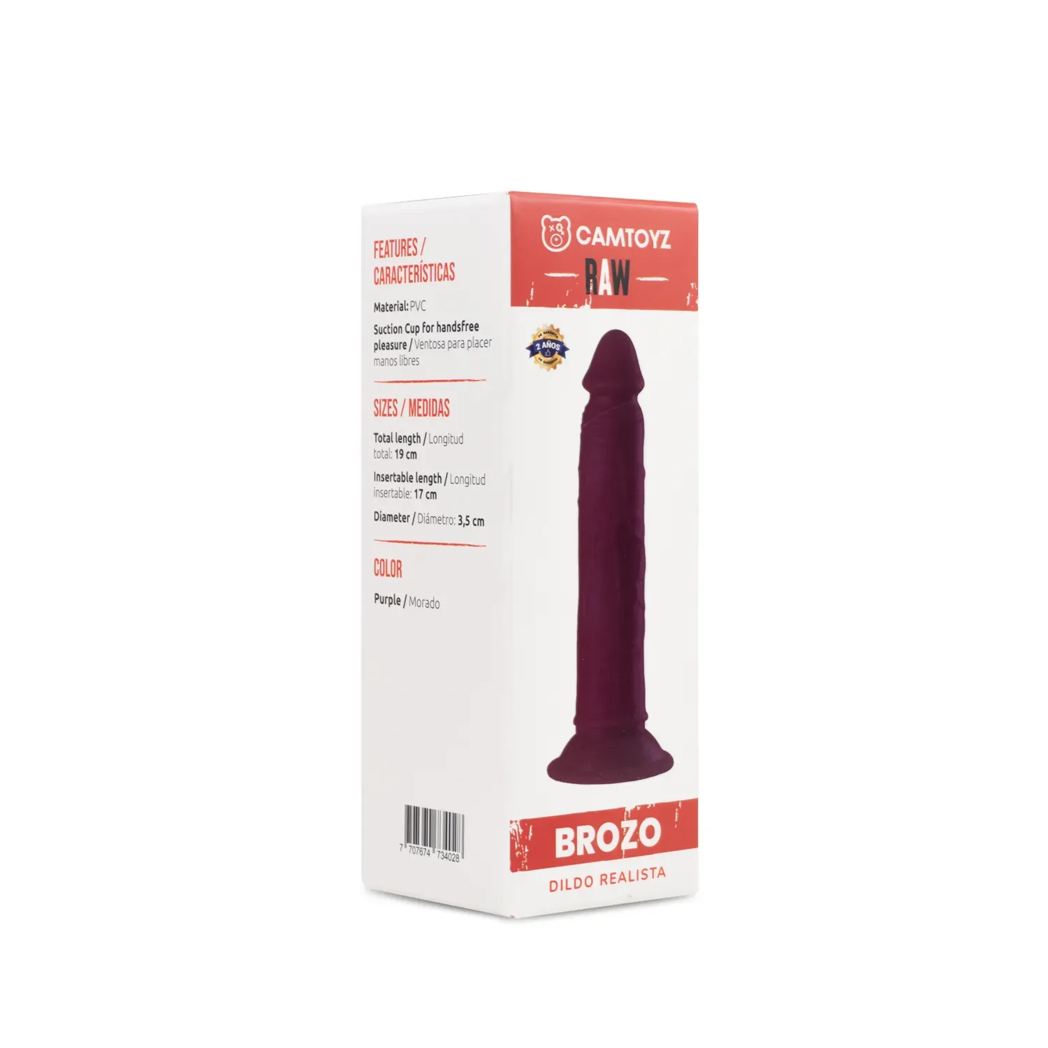 Dildo Realista Brozo Rosado 19 cm CAMTOYZ