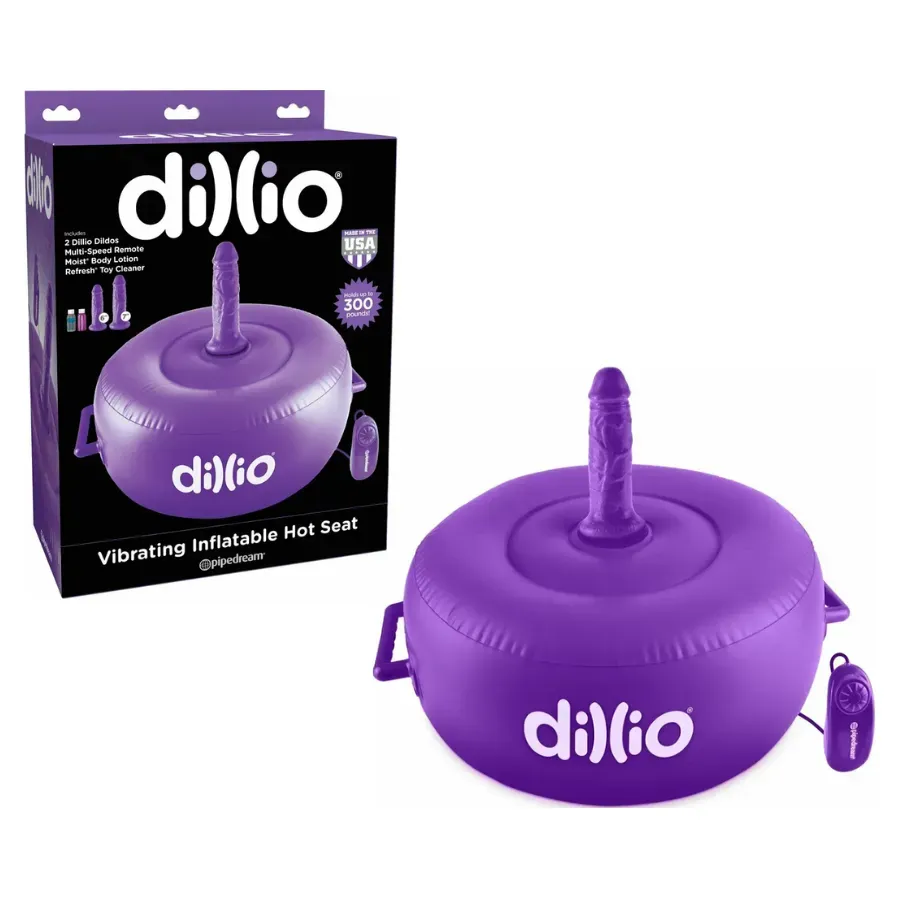 Asiento Hot Inflable Vibrador Morado Dillio