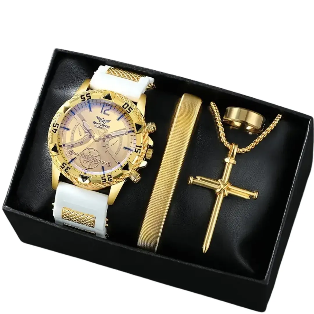 Conjunto De Reloj 5 Piezas De joyería Para Hombre