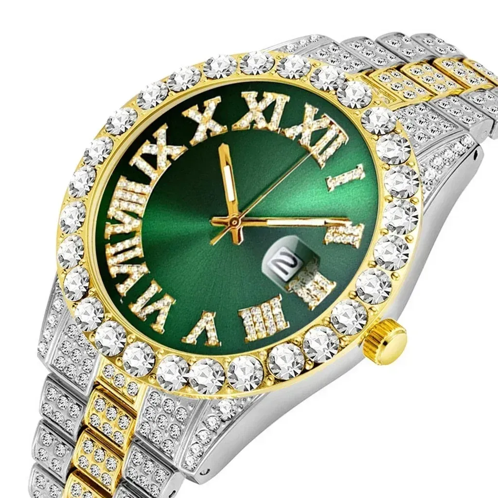 Reloj Cubano Diamantes Imitación De Lujo