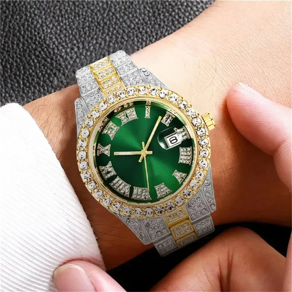 Reloj Cubano Diamantes Imitación De Lujo