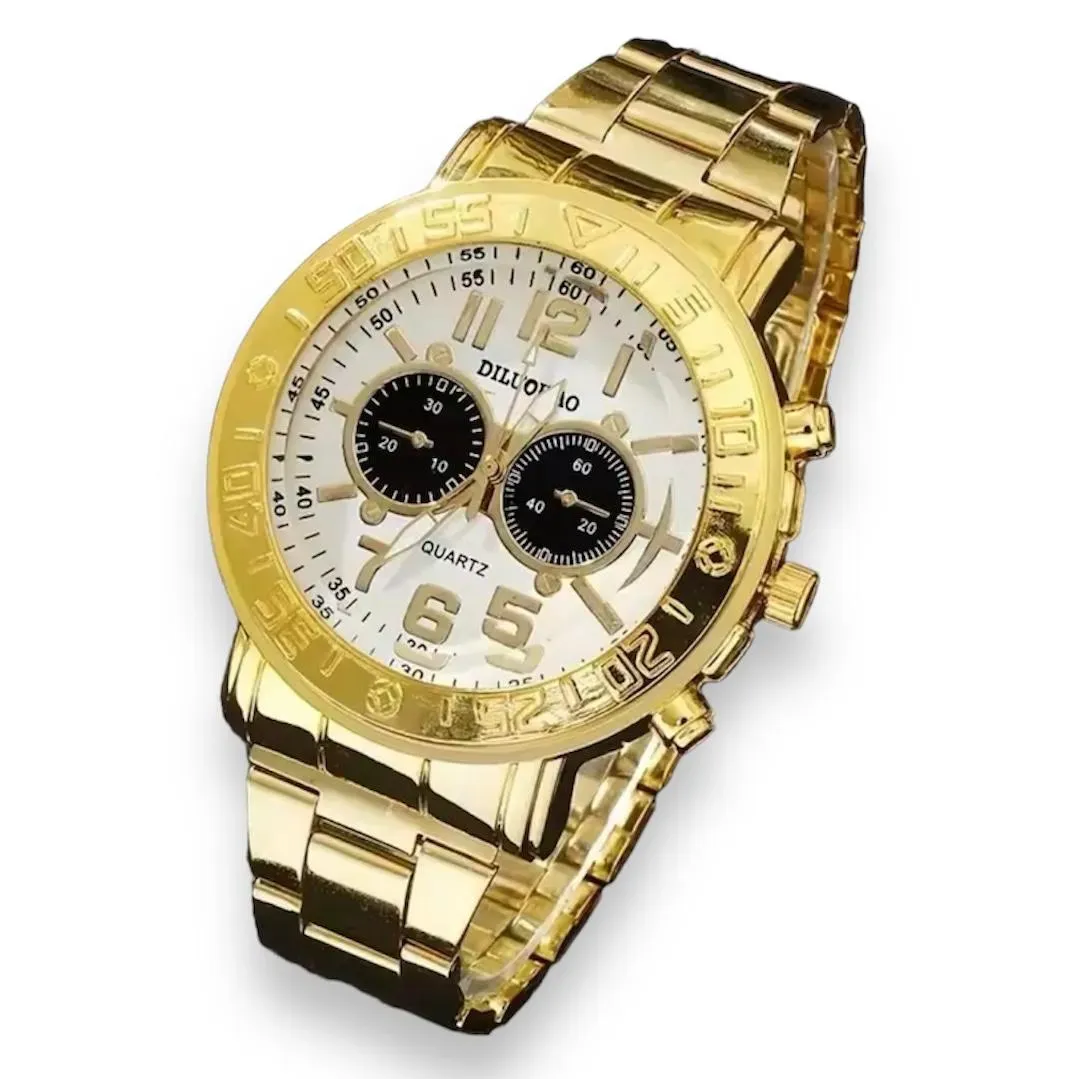 Reloj De Acero Inoxidable Para Hombre Dorado 