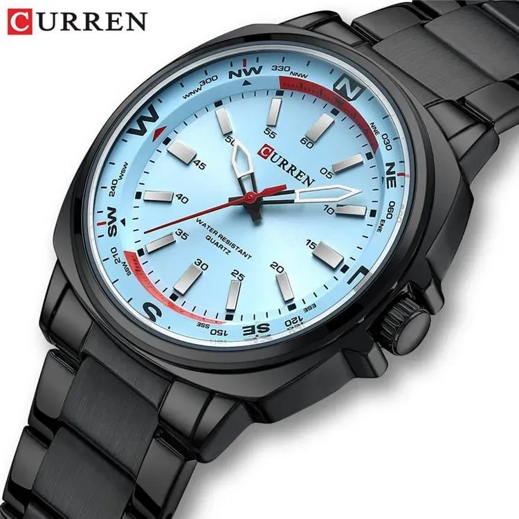 Reloj CURREN Original Banda En Acero Inoxidable 3ATM Impermeable 8455