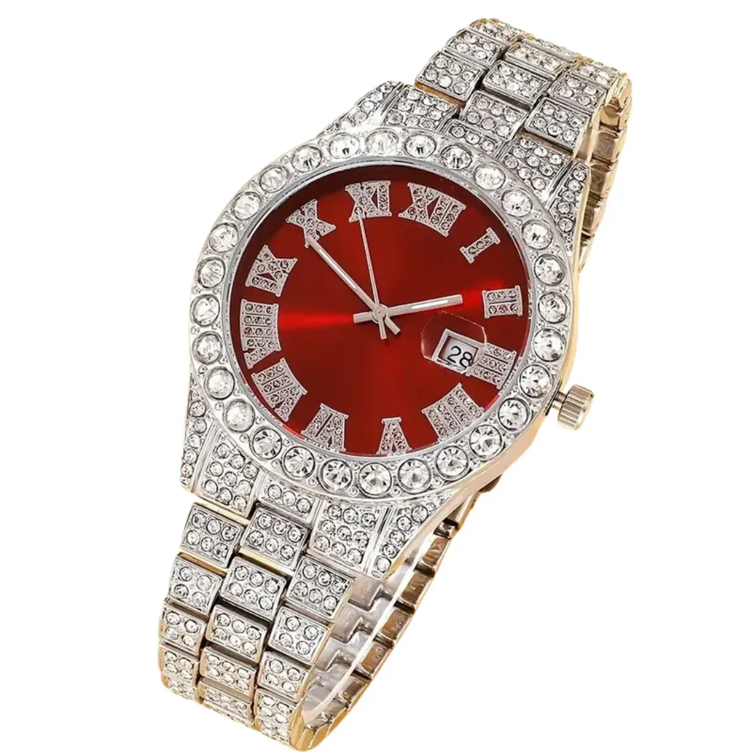 Reloj Cubano Diamantes Imitación De Lujo