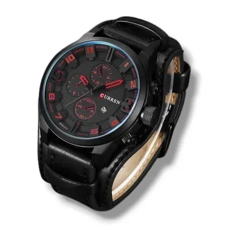 Reloj CURREN Jam Tangan Lelaki Deportivo De Cuarzo Correa De Cuero Impermeable 8225