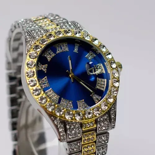 Reloj Cubano Diamantes Imitación De Lujo