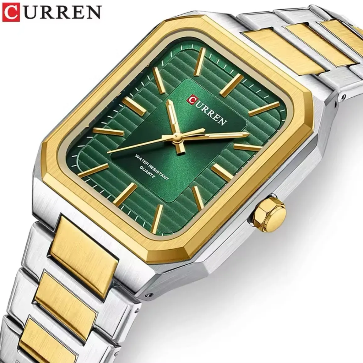 Reloj CURREN De Cuarzo Con Esfera Rectangular Para Hombre Con Manecillas Luminosas  KREE0401 8457