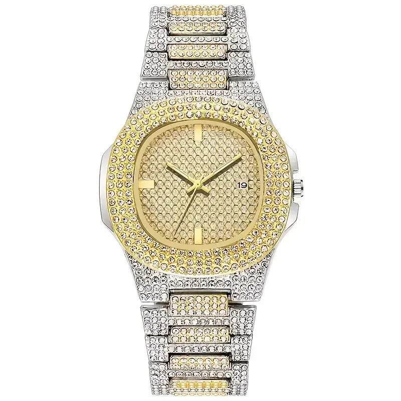 Reloj De Acero Plateado Con Diamantes