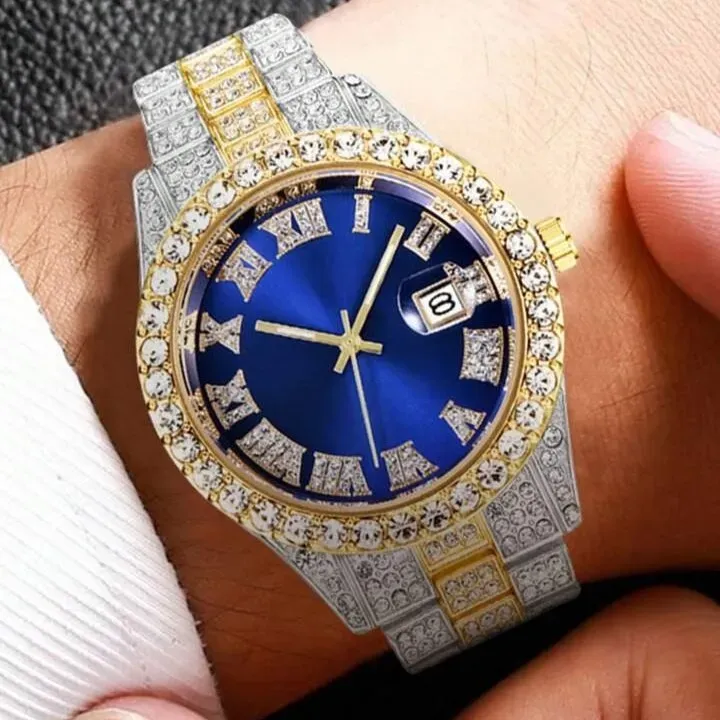 Reloj Cubano Diamantes Imitación De Lujo