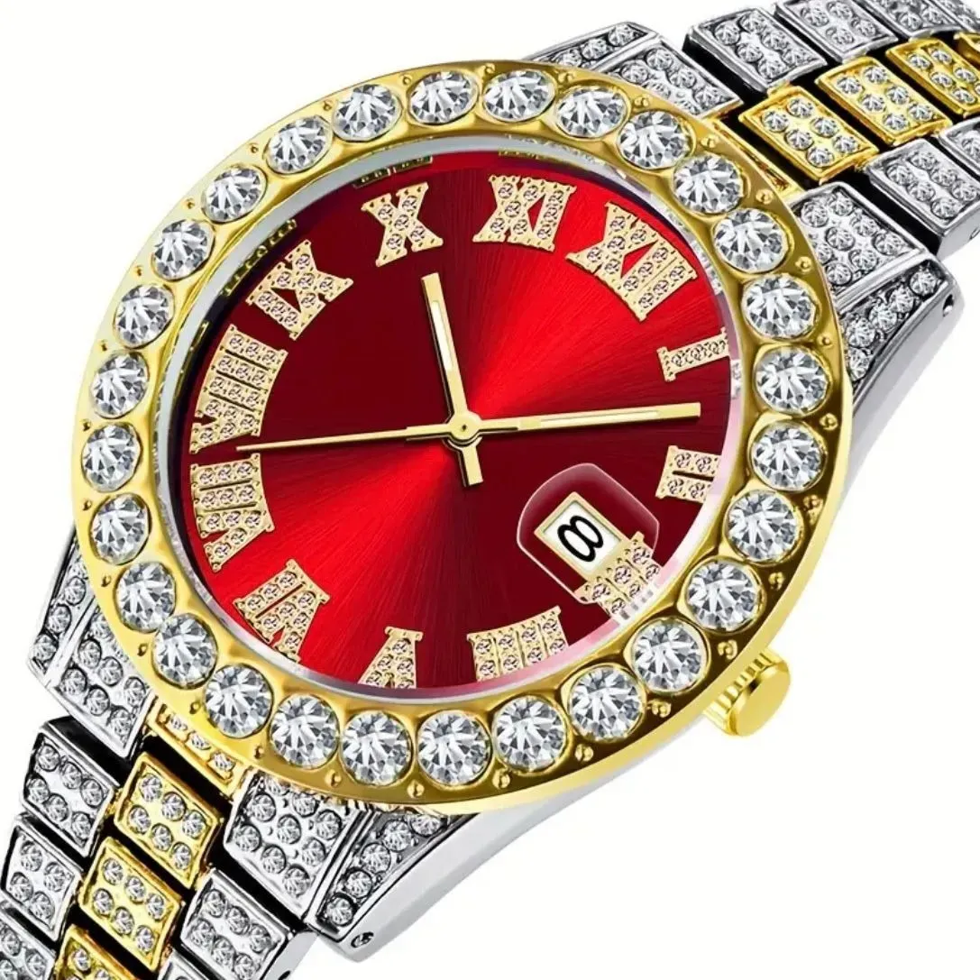 Reloj Cubano Diamantes Imitación De Lujo