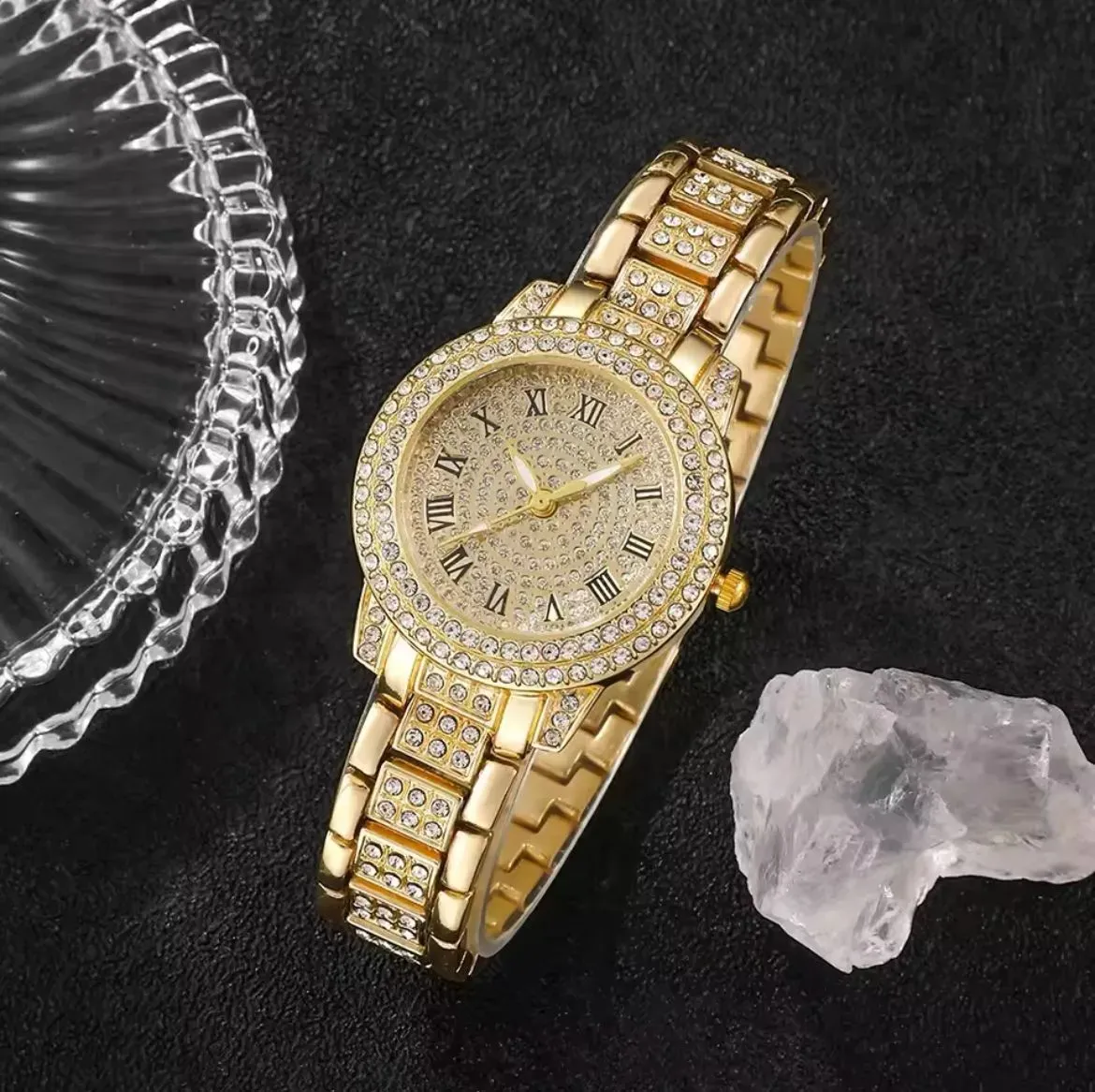 Reloj De Pulsera Con Diamantes De Imitación Para Mujer Y Pulsera De Lujo