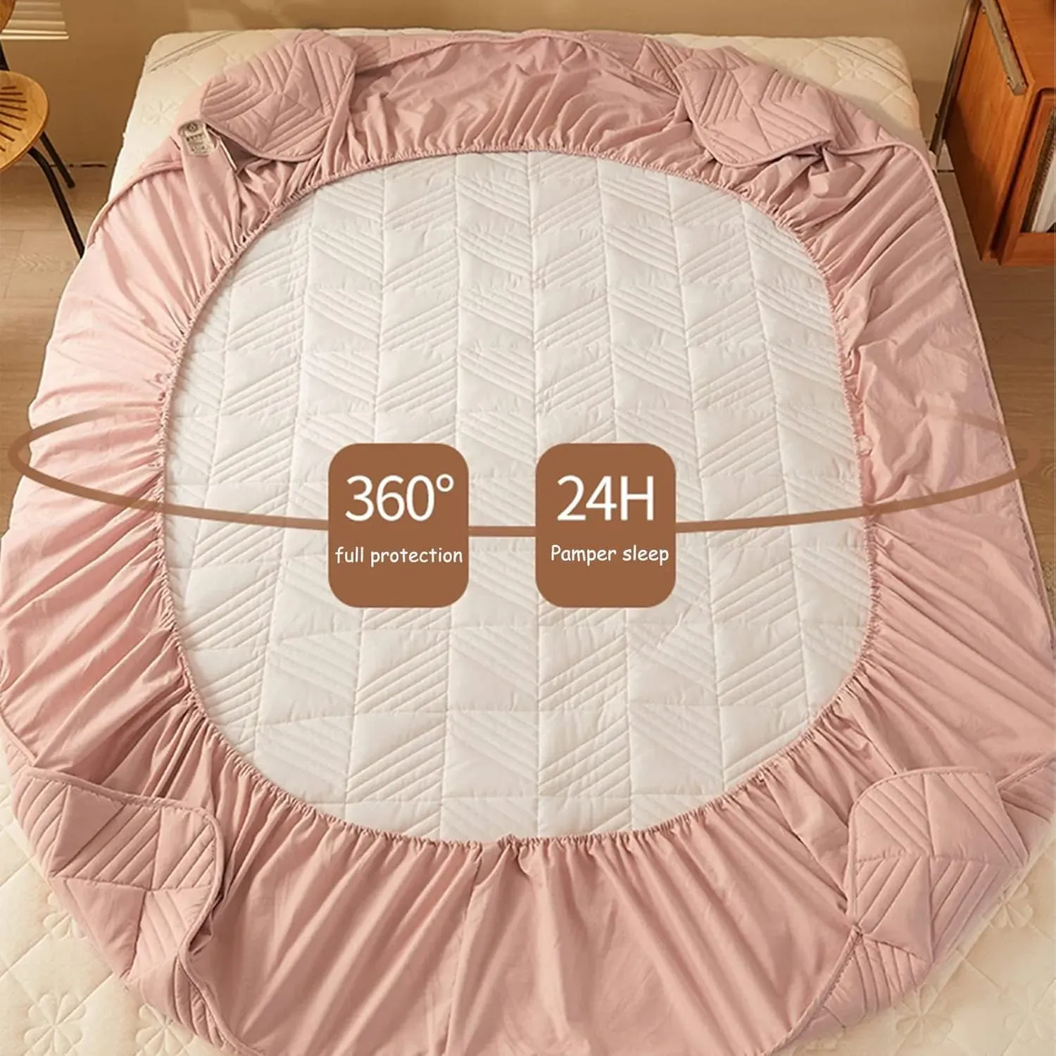 Protector De Colchon Tela Antifluido Acolchado Cama King 2 x 2 Metros