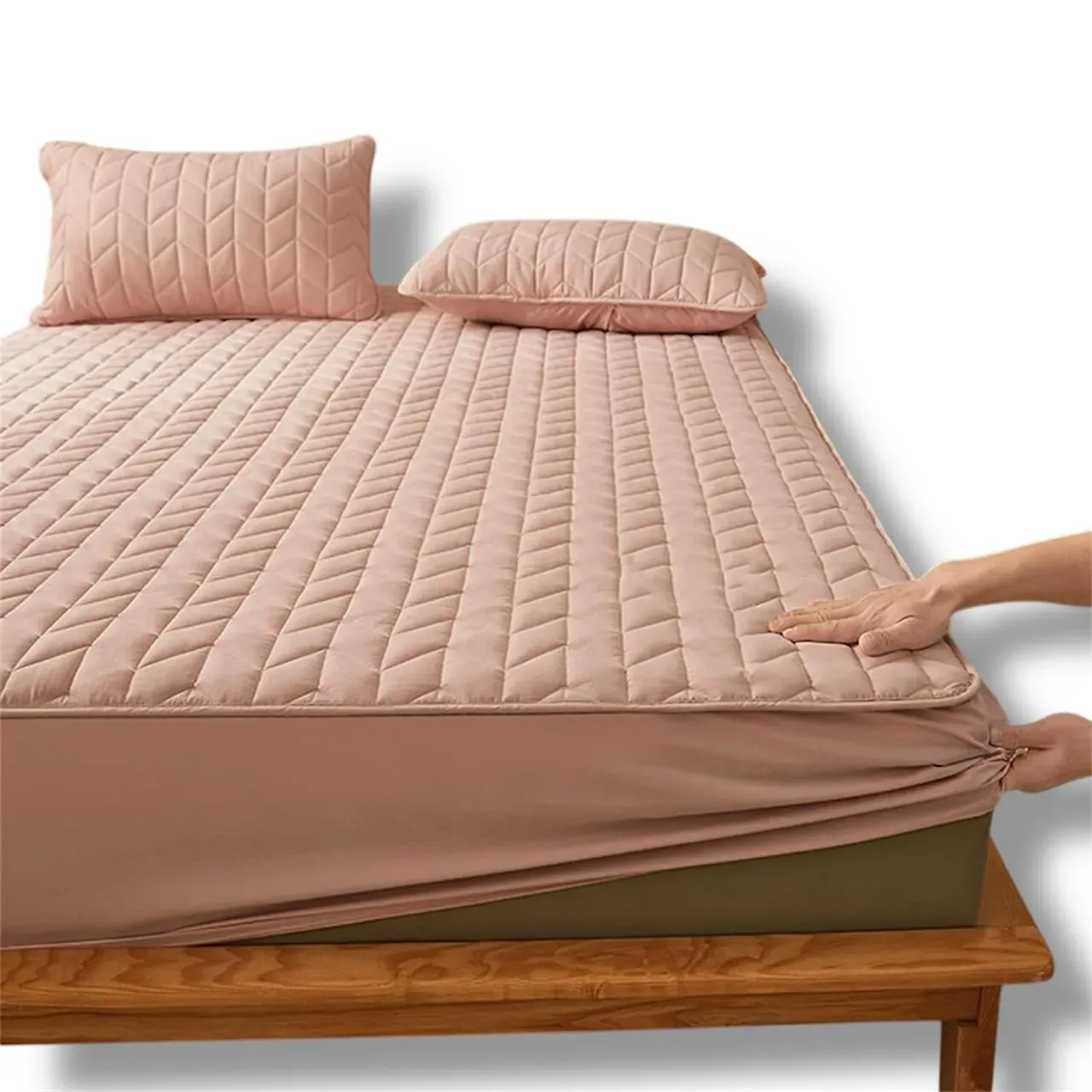 Protector De Colchon Tela Antifluido Acolchado Cama King 2 x 2 Metros