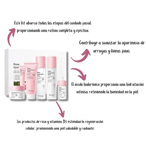 Kit Facial Acido Hyaluronico de Rosas - Bioaqua