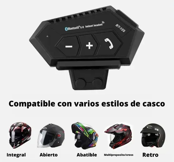 Intercomunicador Bt12 Auriculares Casco Bluetooth