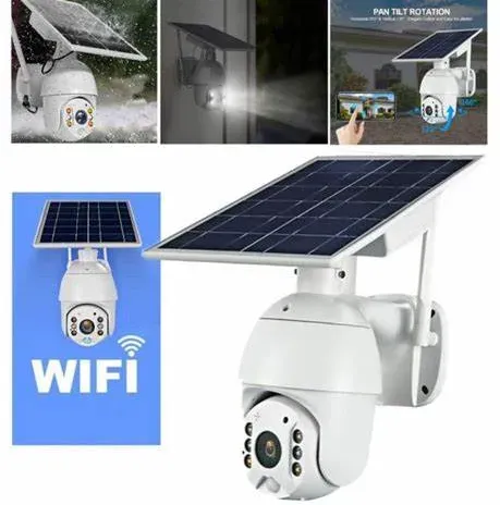 1080P Cámara de Seguridad Solar Wifi PTZ Full Color Visión Nocturna 