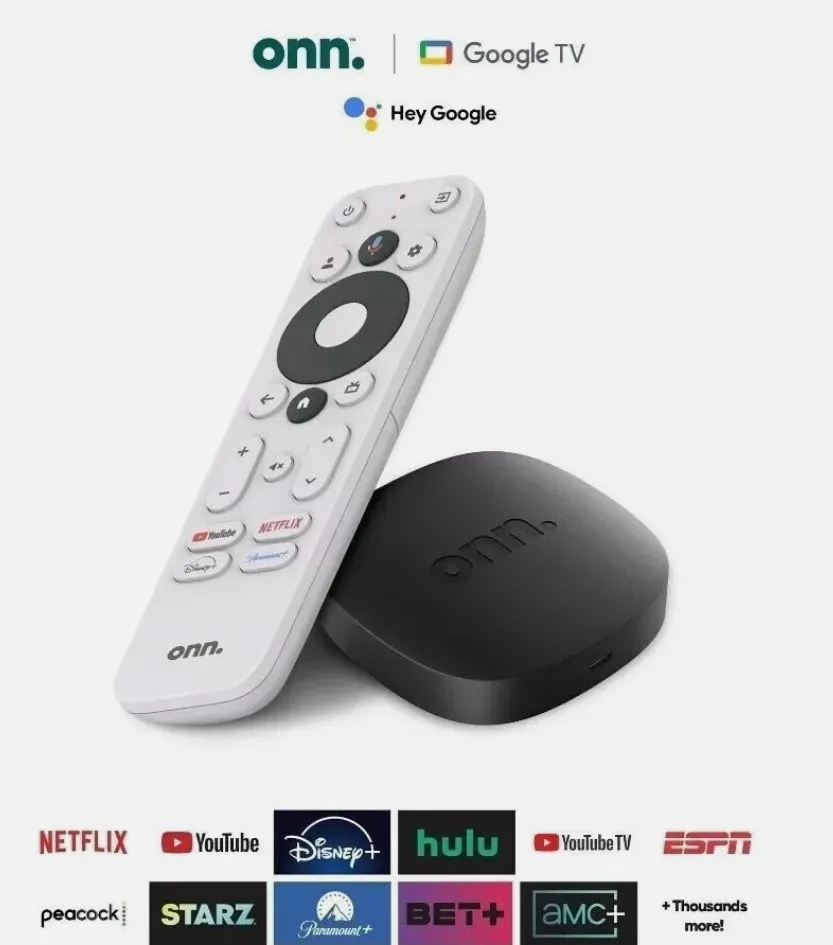 Onn. Google TV 4K Streaming Box UHD resolution Chromecast Con Voice Control