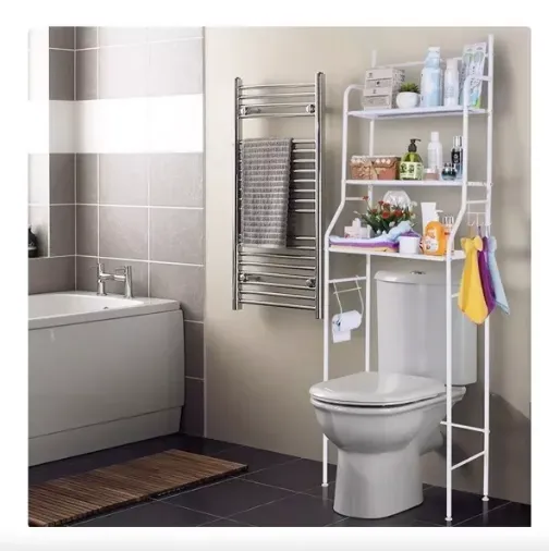 Organizador De Baño Estantería Mueble Ahorrador De Espacio 3 Color Blanco