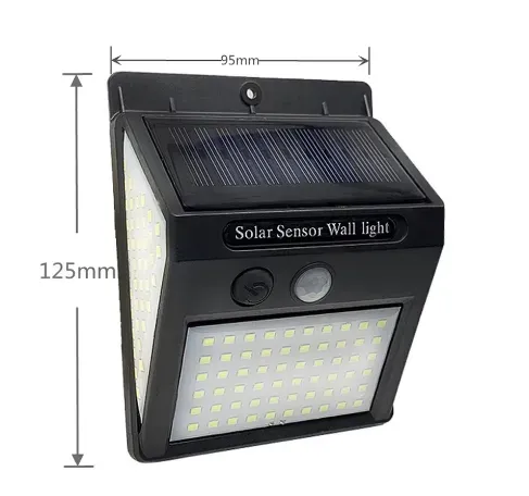 Lampara Luz Led Solar Con Sensor De Movimiento 144 Leds