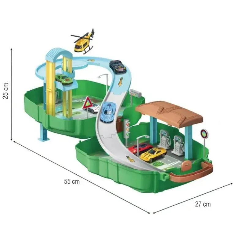 Juego De Pistas Para Carros Portátil Con Mochila De Almacenaje Para Niños