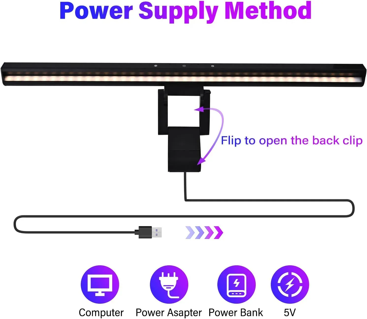 Lampara Led Para Monitor O Portátil, Cuidado Ocular, Barra De Luz Con Retroiluminación Rgb