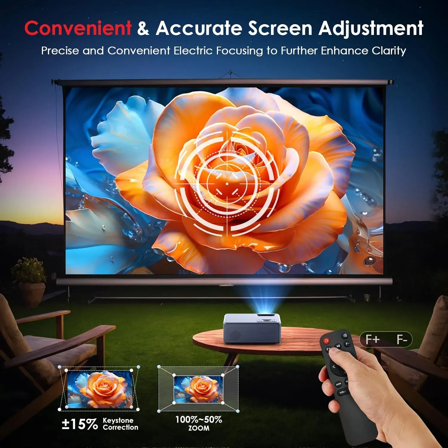  Proyector 4K  Wifi 5G y Bluetooth | Video Beam Compatible Con Tv, Laptops, Smartphones, Xbox y PS5 | 15,000 Lúmenes