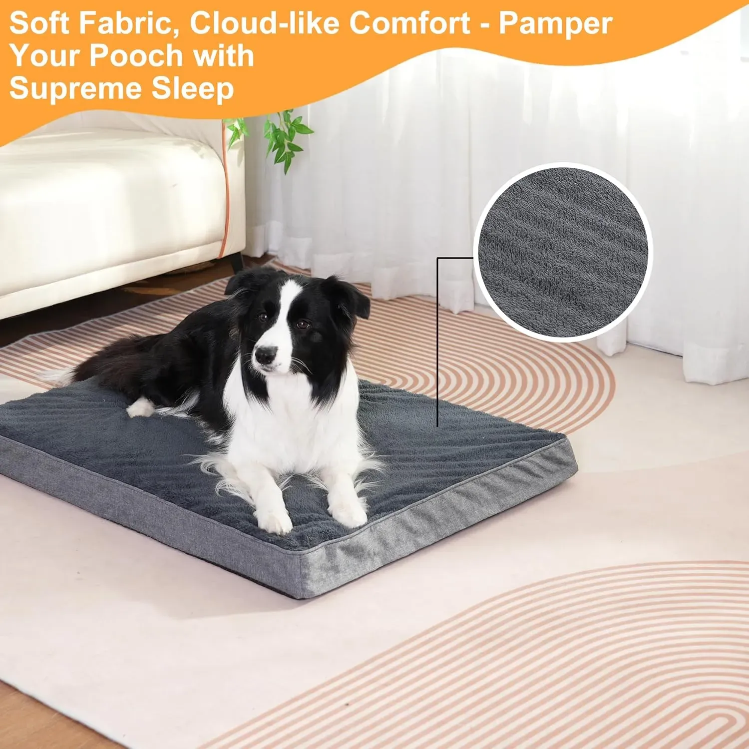 Cama Ortopédica Para Perros Grandes Y Medianos, Lavable Y Antideslizante