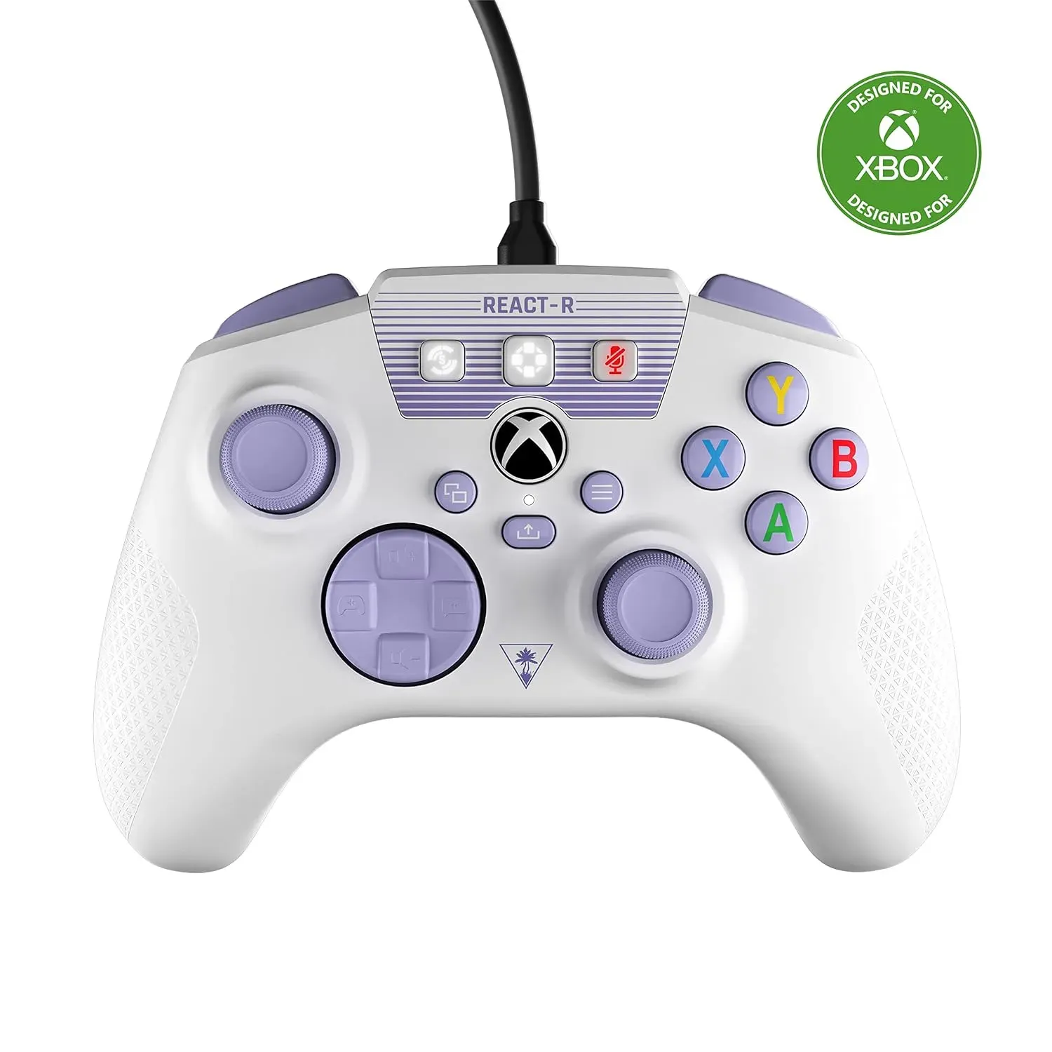 Control De Xbox Con Cable React-R, Con Licencia Oficial Para Xbox Series X y S, Xbox One y PC Blanco Y Morado