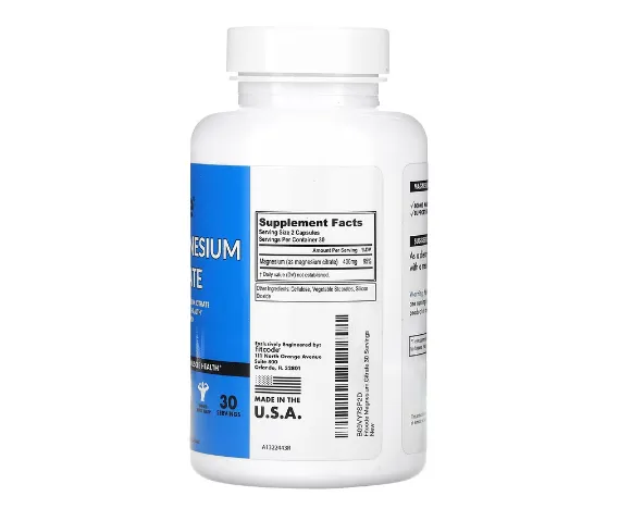 Citrato De Magnesio, 400 mg, 60 Cápsulas Vegetales - Fitcode
