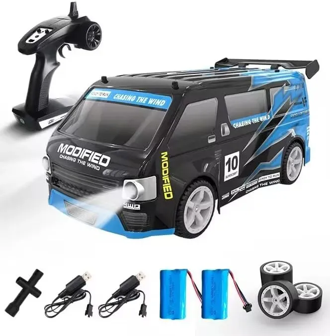  Camion De Control Remoto, Carro De Carreras Rc En Carretera Con Luz Led Escala 4WD 4X4