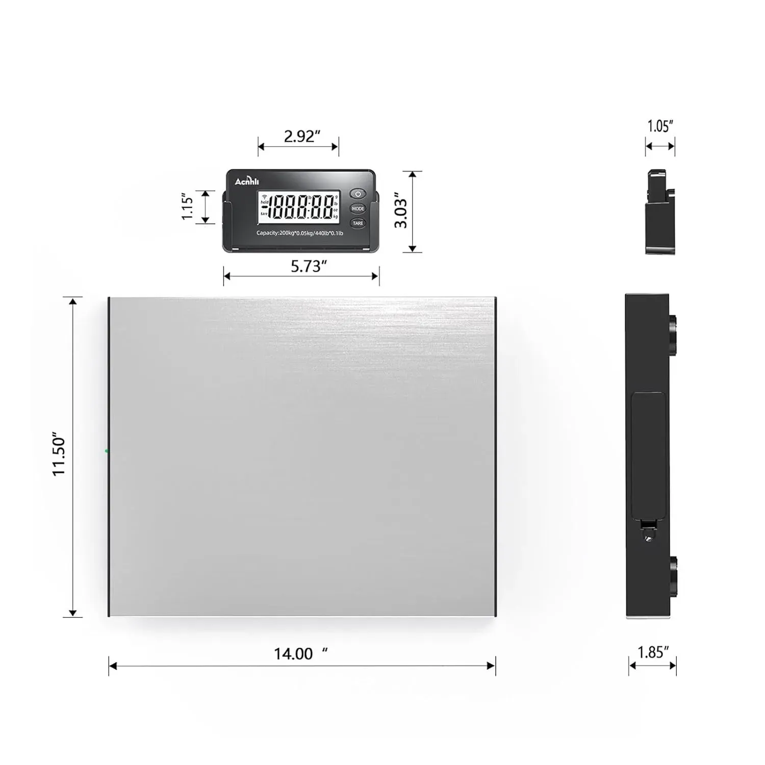 Bascula Balanza Inalambrica de Piso – Acero Inoxidable, 440 lb