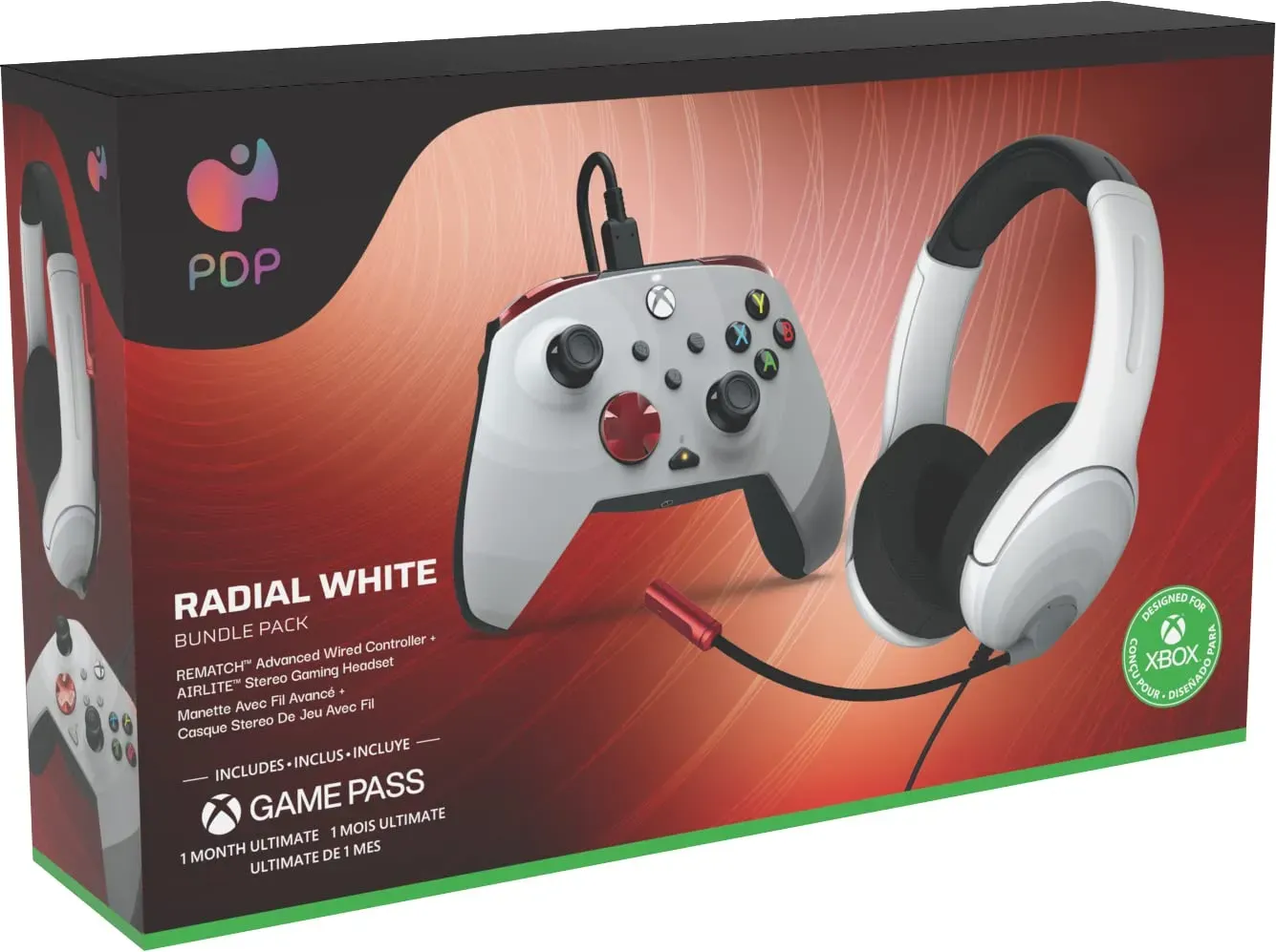 Control Con Cable Xbox Series X, S y Audífonos con cable AIRLITE, Para Series X|S, Xbox One y Pc