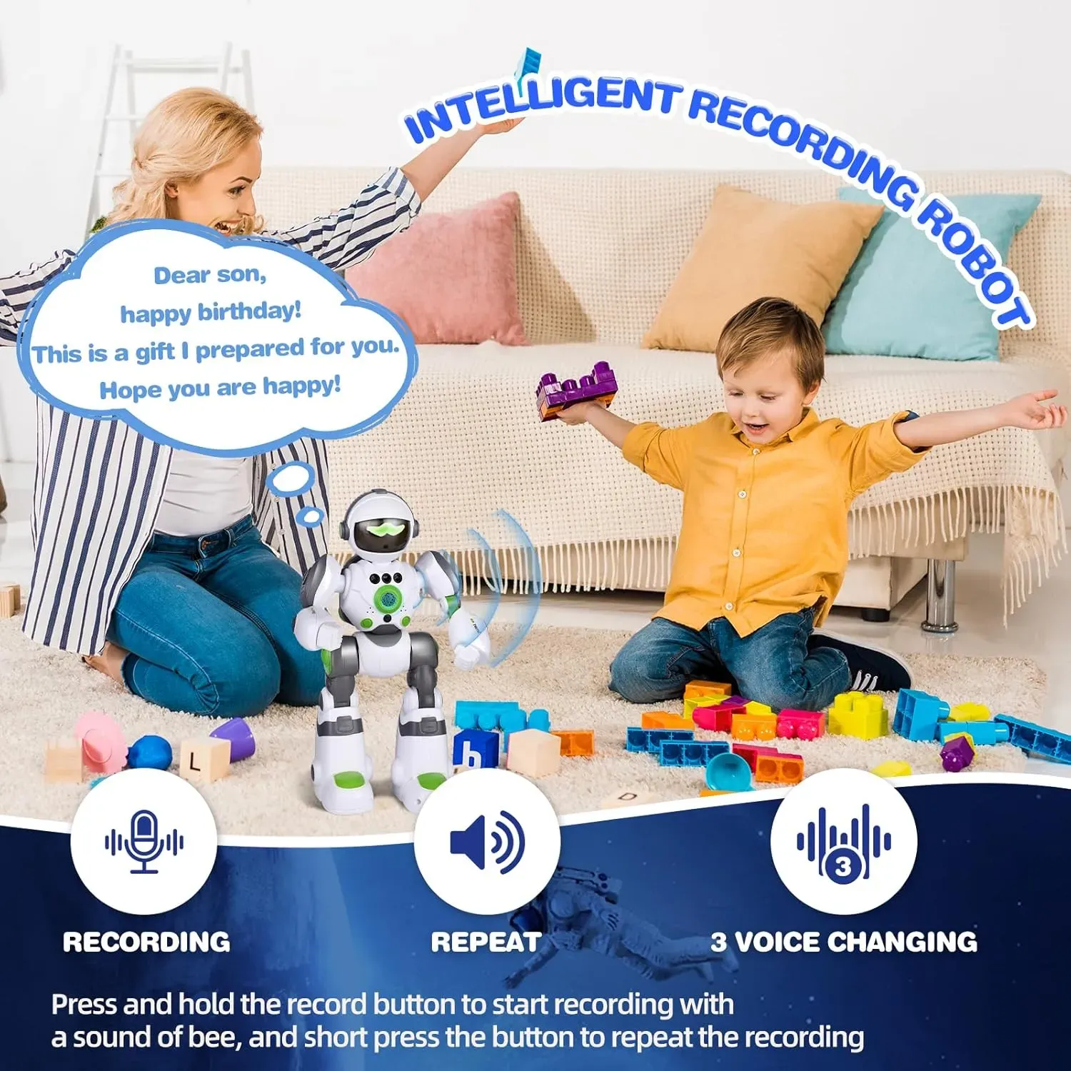 Robot De Juguete Programable Con Control Remoto, Voz Y Baile - Regalo Ideal Para Niños