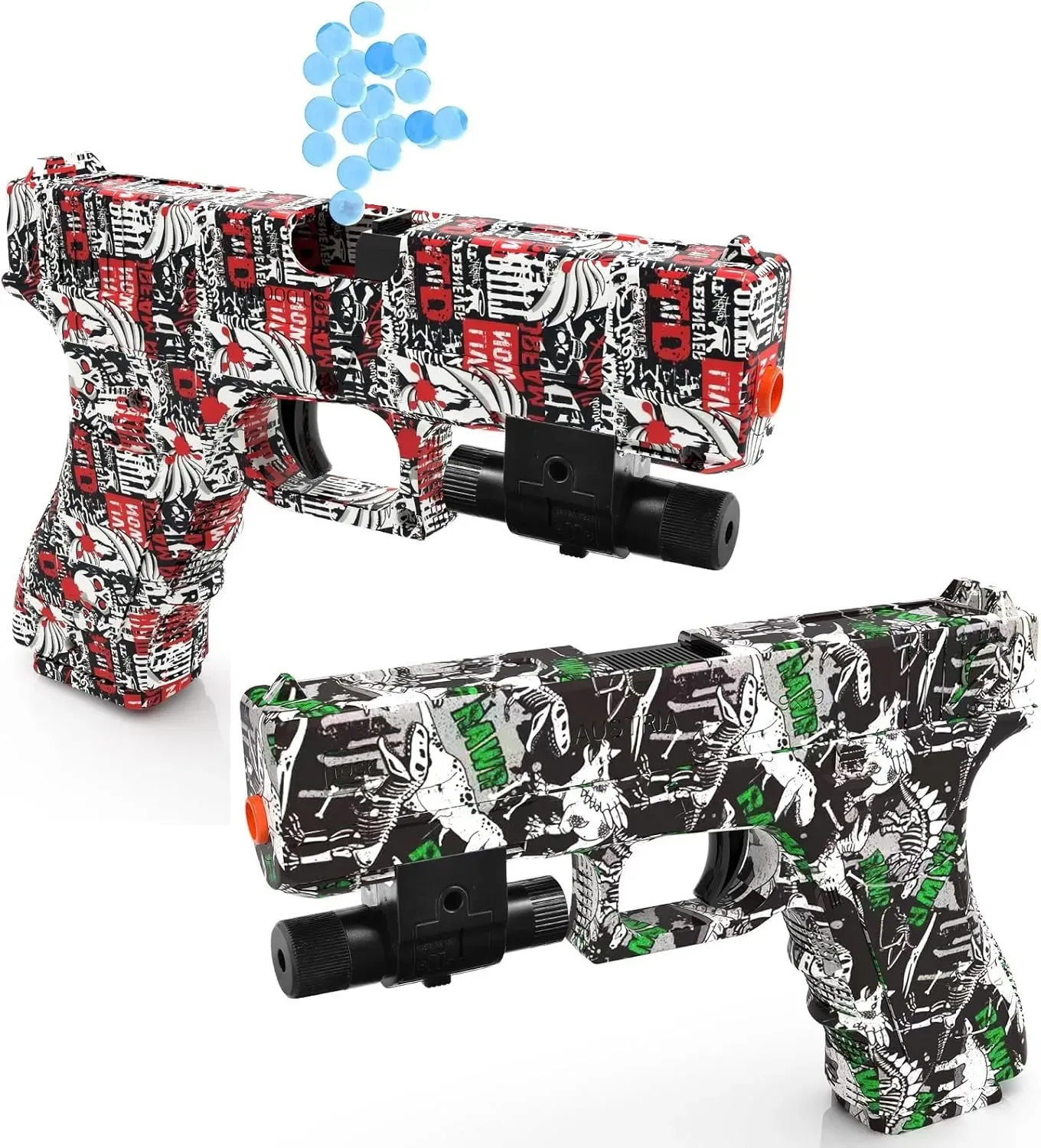 Pistolas de Hidrogel Manuales  - Juguete de Salpicadura con Orbeez, Paquete de 2 Pistolas (Los Colores De las 2 Pistolas Son Como Se Muestra En La Imagen) 