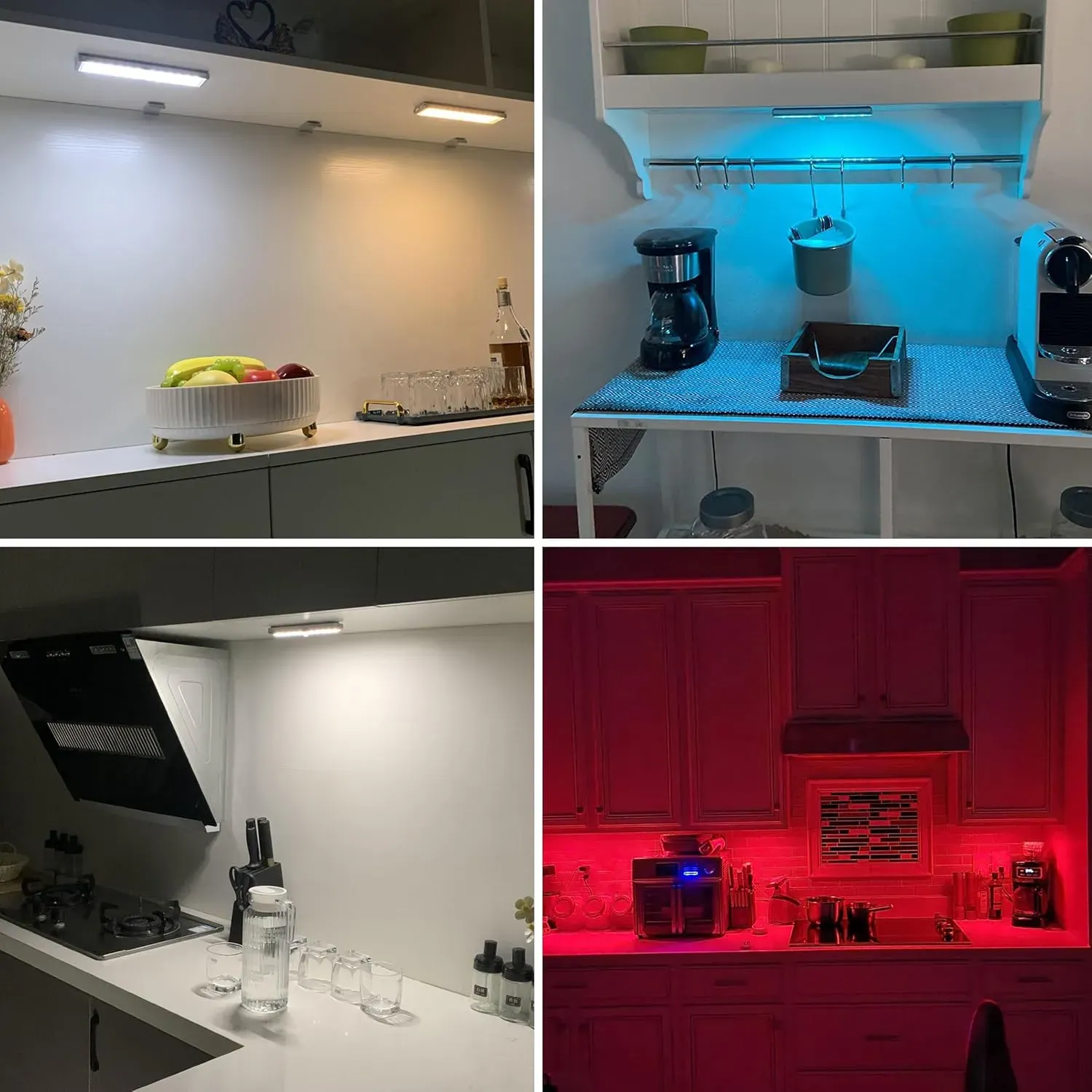 Luces LED Con Sensor De Movimiento Para Debajo Del Gabinete, luz Rgb, 6 Unidades