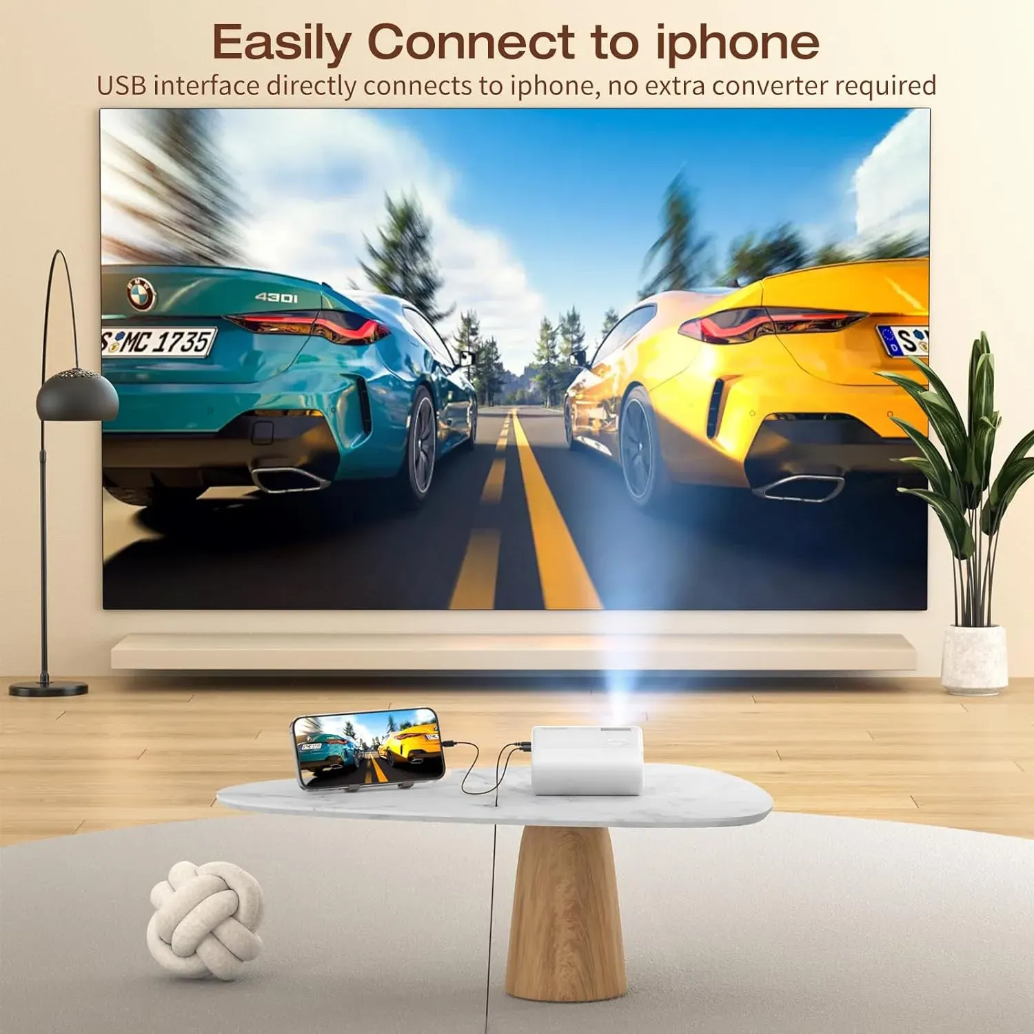 Proyector, Mini  Video Beams Con 9000 Lux, Compatible Con iOS, Android, Portátil, Pc, Tv Stick, Unidad Usb