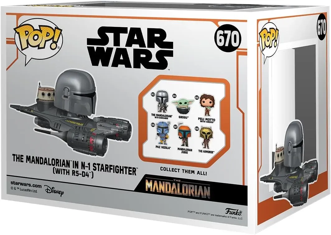 Funko Pop! Super Star Wars : The Mandalorian En Nave Starfighter Con R5-D4