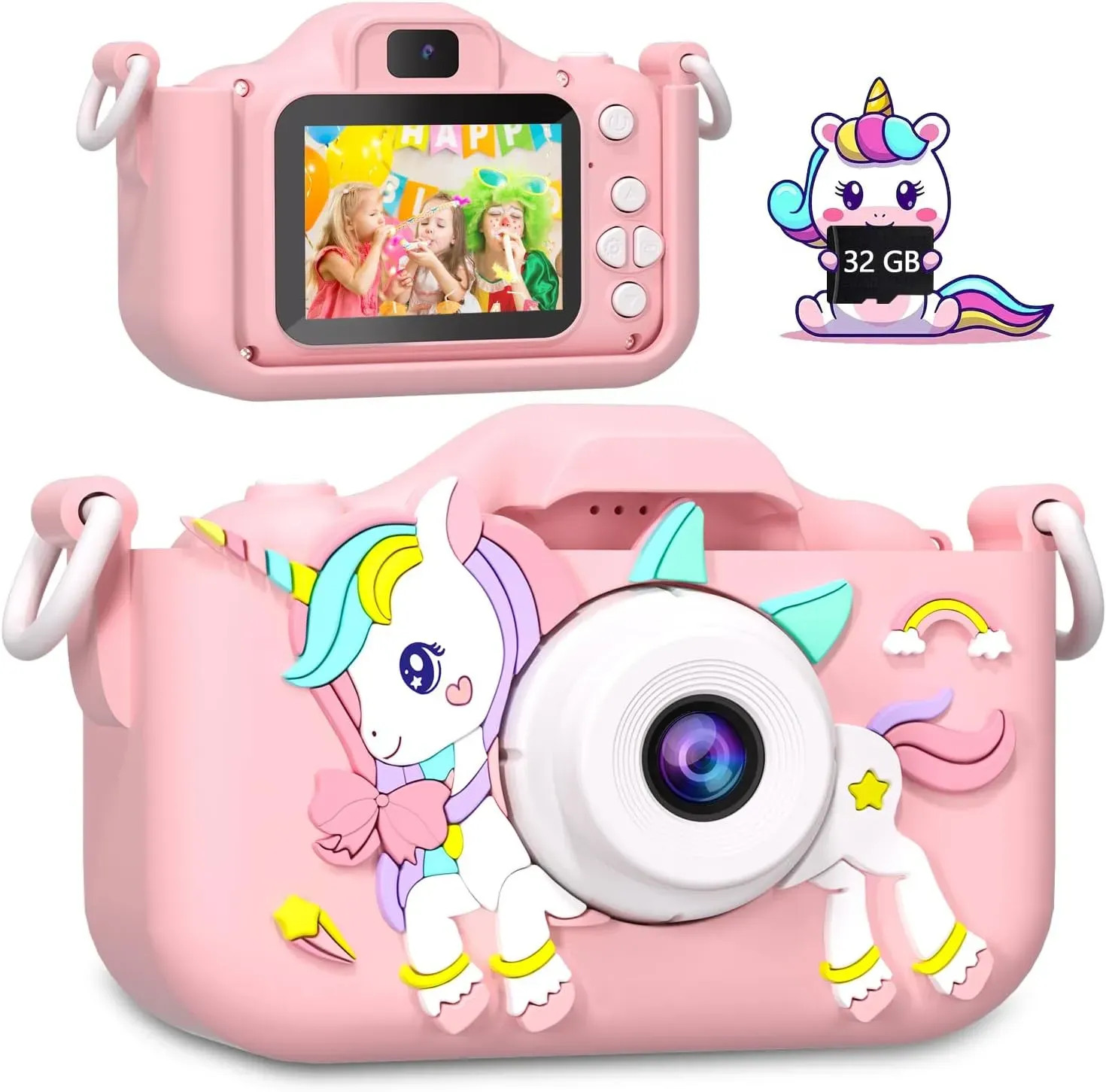 Camara Kids HD De Unicornio Rosada