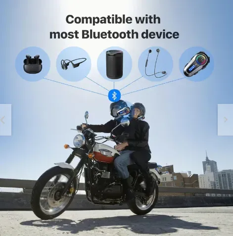 Intercomunicador Para Moto Q08 Luz Rgb Musica Bluetooth 1km