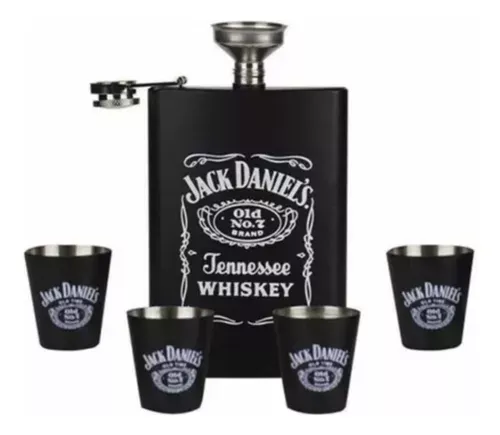 Set De Licorera Jack Daniels Copas Y Embudo