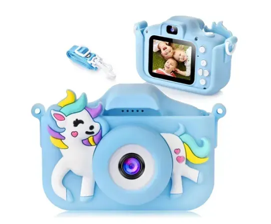 Camara Kids HD De Unicornio Azul