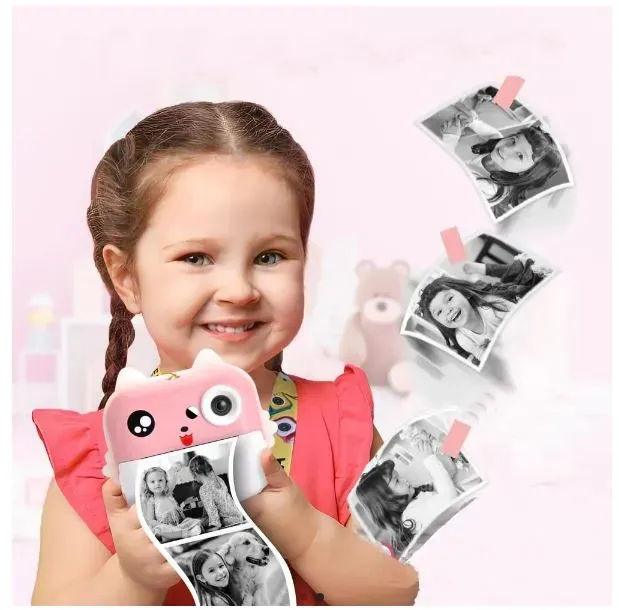 Cámara Digital Fotográfica Videos Hd Para Niños Instantánea Rosa